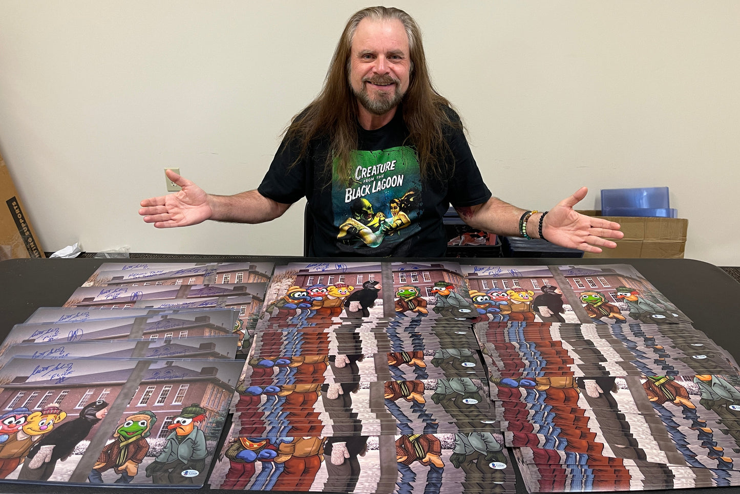 Peter Billingsley, Scott Schwartz & Guy Gilchrist - Only 200 pieces exist! A Christmas Story Muppets Mashup 11x17 - Beckett Auth