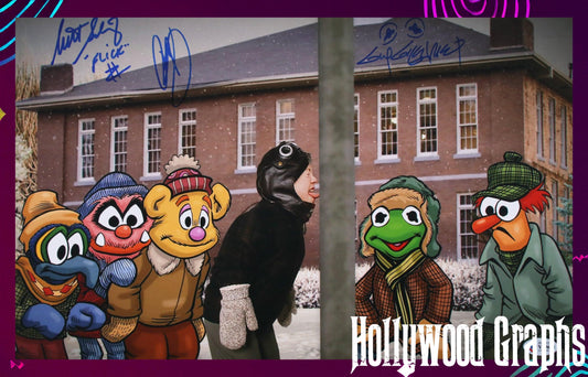 Peter Billingsley, Scott Schwartz & Guy Gilchrist - Only 200 pieces exist!  A Christmas Story Muppets Mashup 11x17 - Beckett Auth
